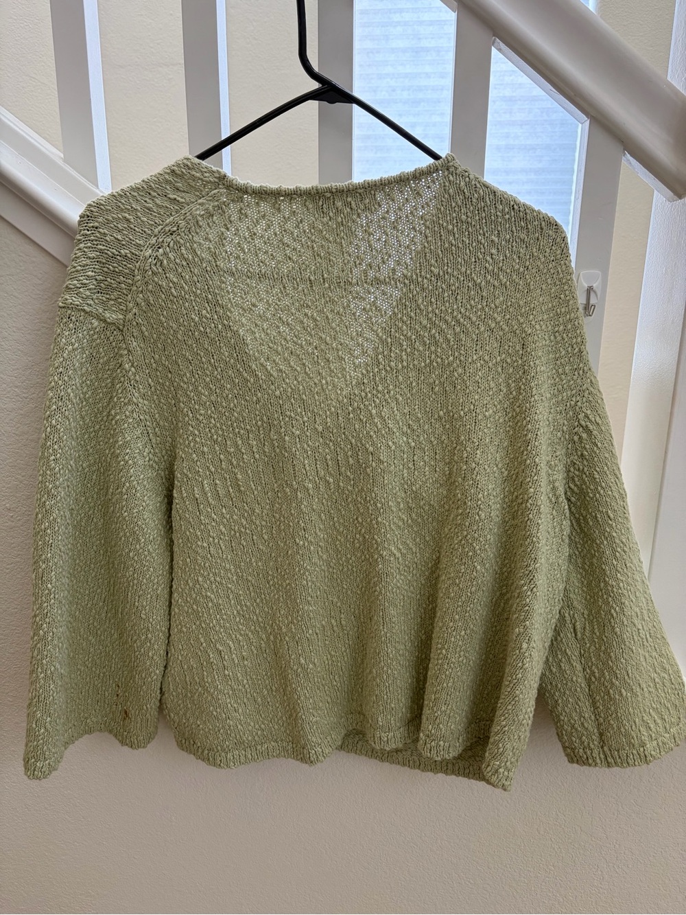 & Other Stories Light Sage Bouclé V-Neck Button Cardigan - Picture 7 of 7